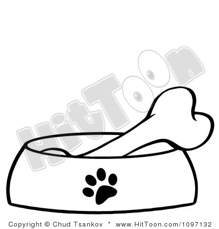 Dog Bone In Bowl Clipart 1097132 Clipart Bone In A Red Dog Bowl Dish