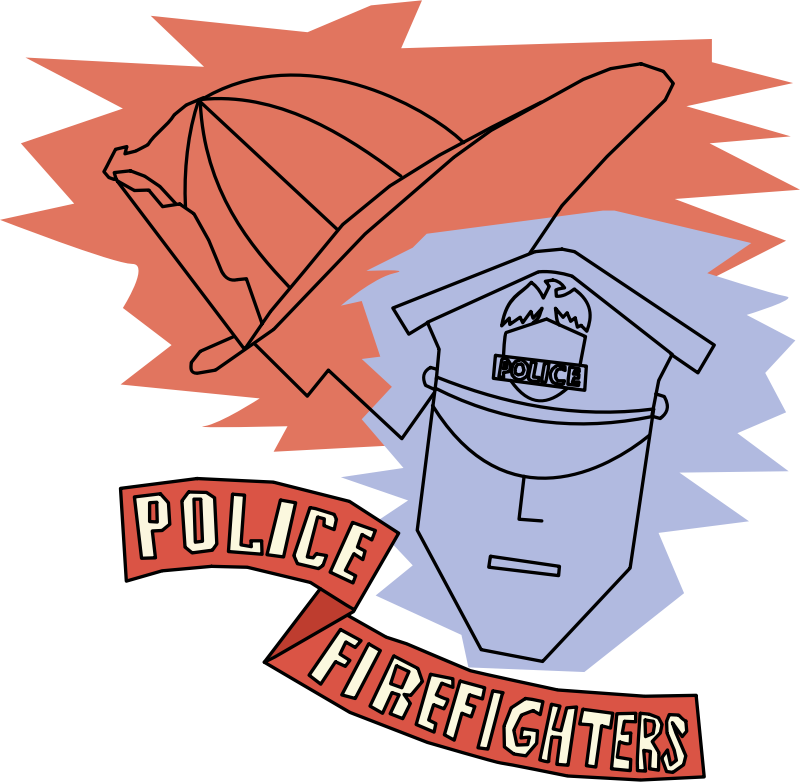 Clipart   Police And Firefighters