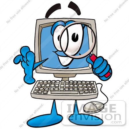 Royalty Free Cartoon Styled Clip Art Graphic Of A Desktop Computer