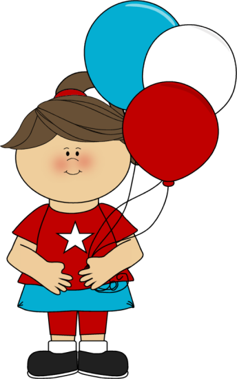 July 4th Clip Art Image   Girl Celebrating The Fourth Of July