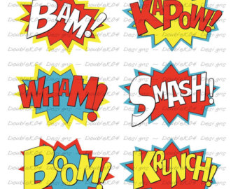 Superhero Sound Effects Expression S Bam Kapow Wham Smash Boom