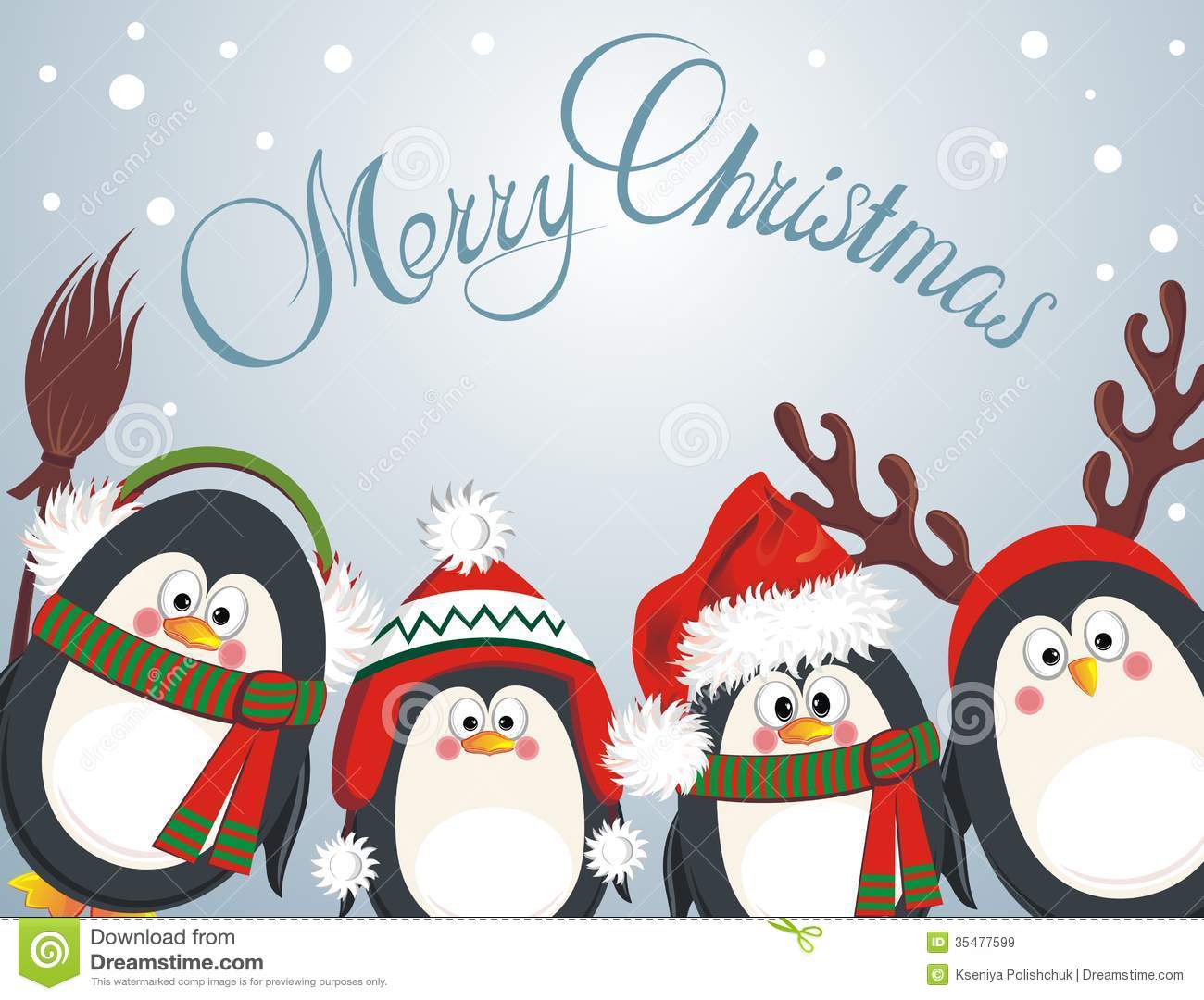 Merry Christmas Cute Penguins Royalty Free Stock Images   Image