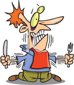 Starving Man With A Knife And Fork Clipart Picture