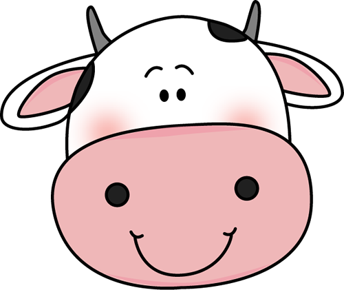Cow Head With Black Spots Clip Art Image   Smiling Cow Head With Black