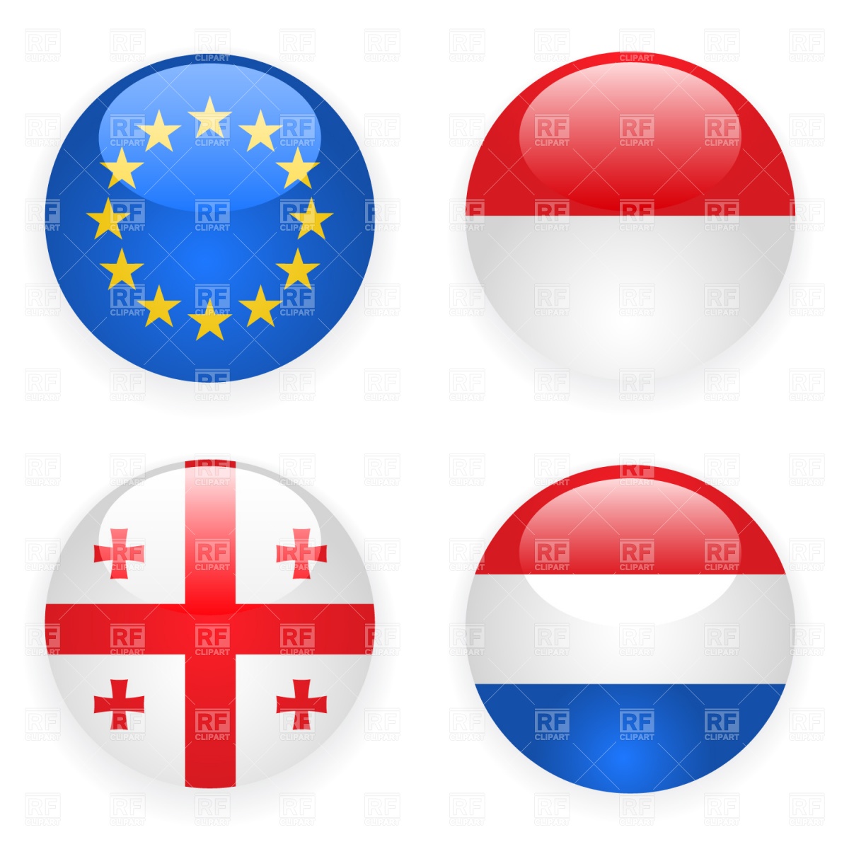 European Union Georgia Monaco And Luxemburg Button Flags Download