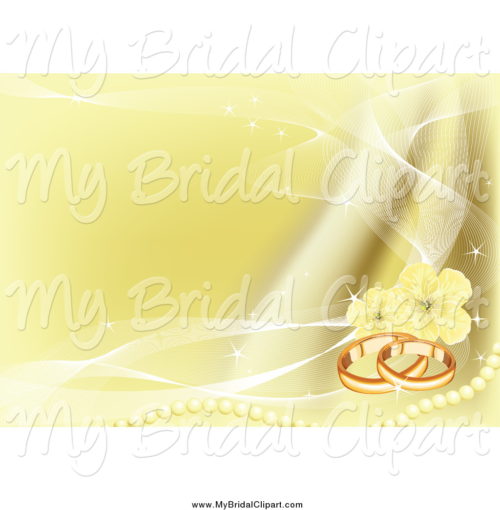 Larger Preview  Bridal Clipart Of A Golden Wedding Bands Pearl And
