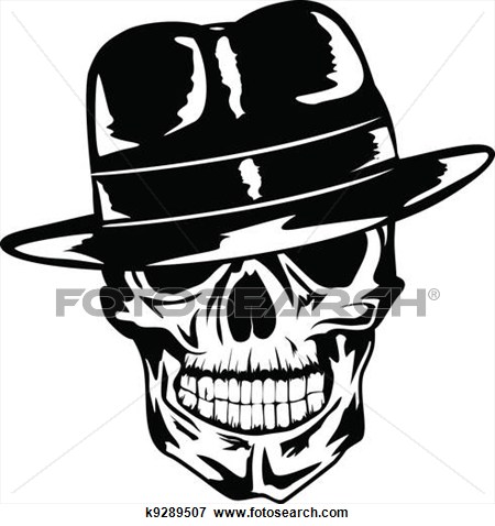 Illustration Skull In Hat Gangster Fotosearch Search Eps Clipart