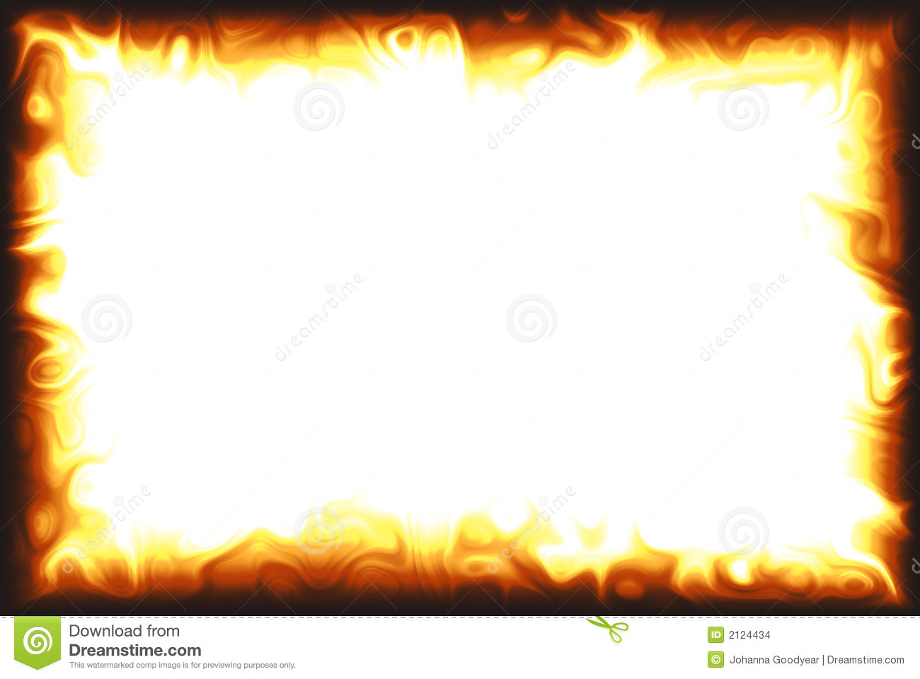 Computer Generated Flame Border Over White Background