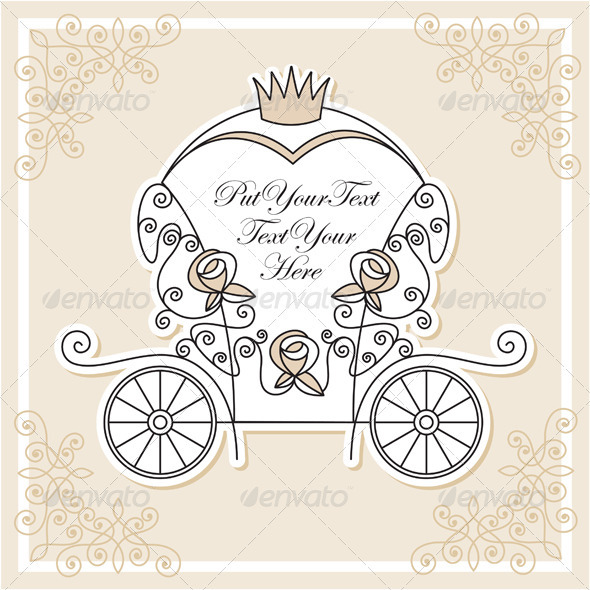 Vector Design With Wedding Carriage   Weddings Cards   Invites
