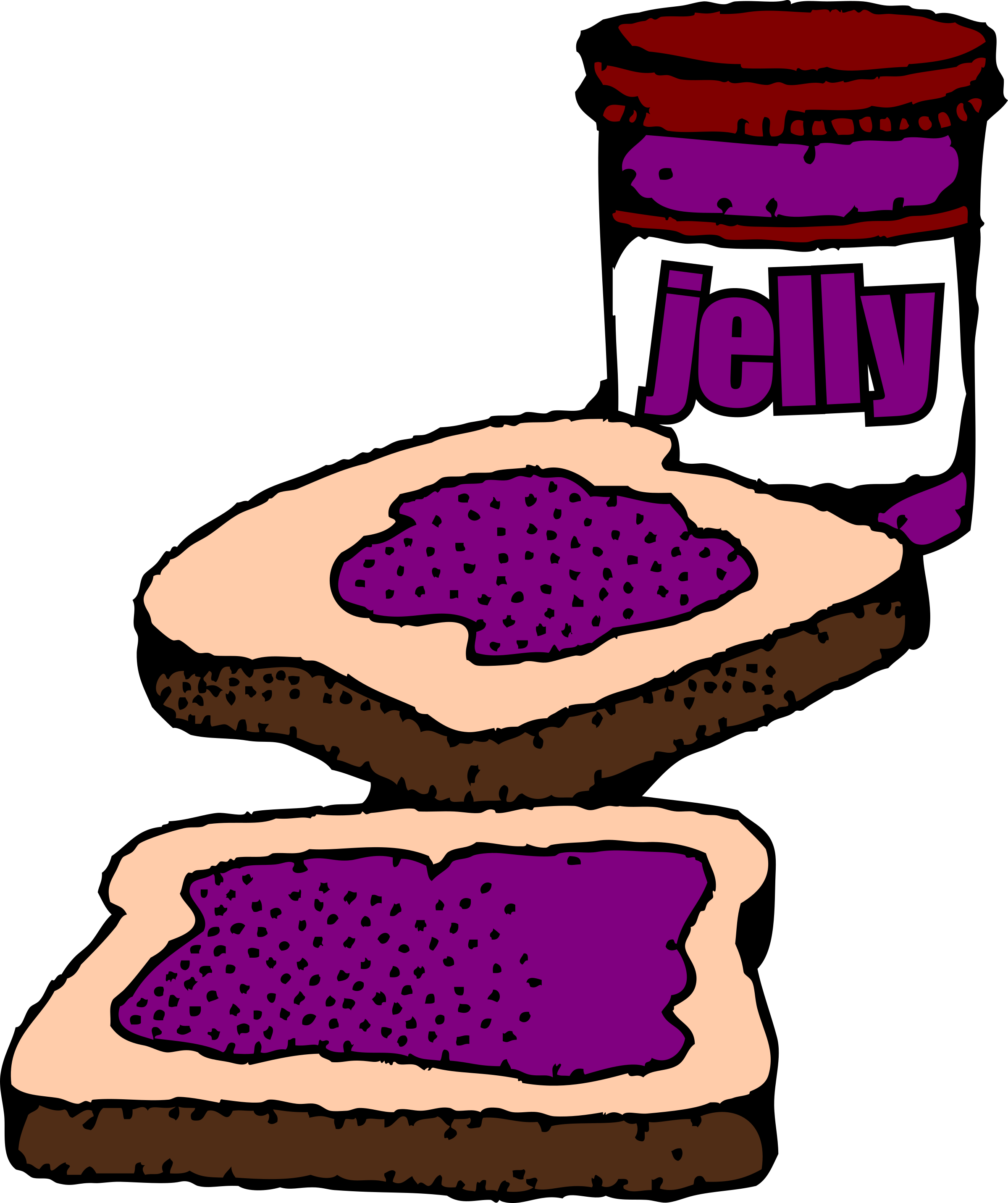 Colorized Peanut Butter And Jelly Sandwich By Snifty