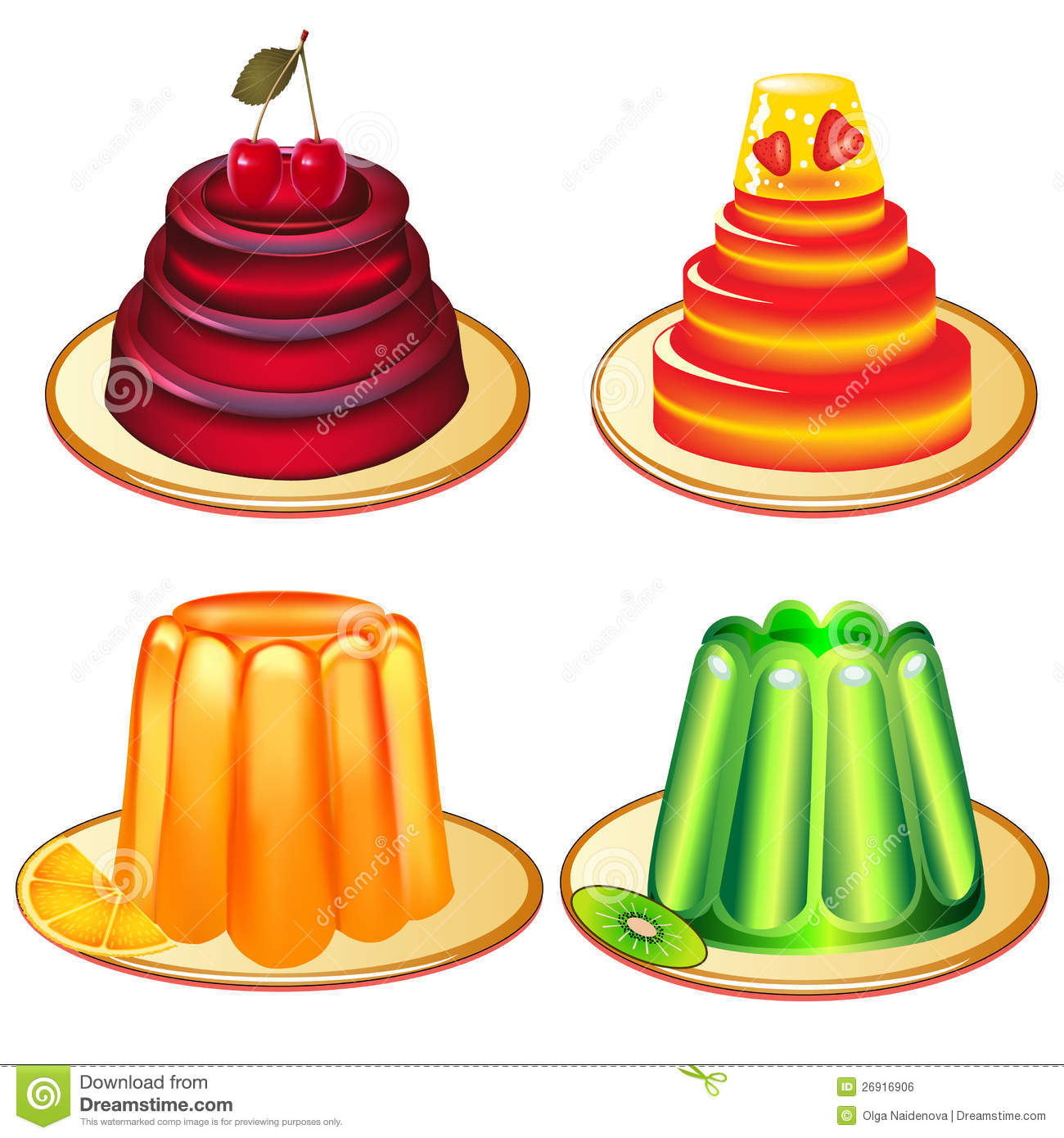 Jelly Clipart A Set Of Desserts Of Jelly On