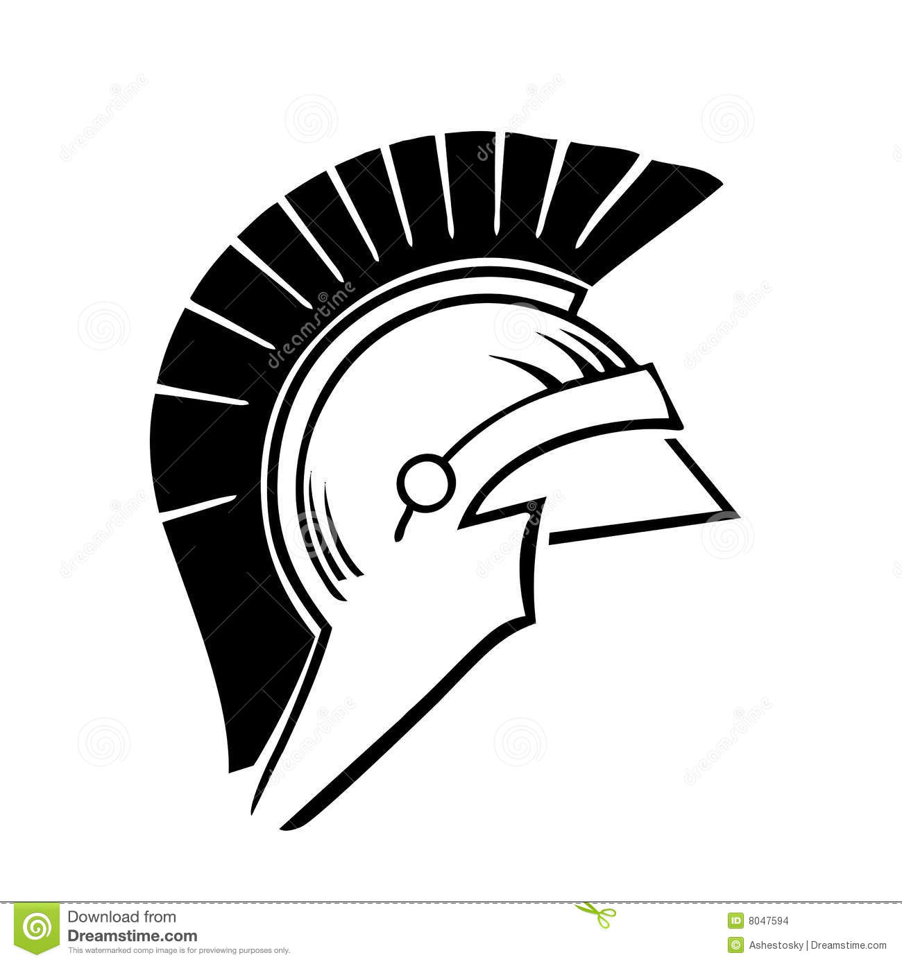 Illustration Of Greek Trojan Spartan Or Roman Stylized Helmet