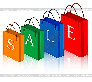 Sale Shopping Bags   Vector Clip Art