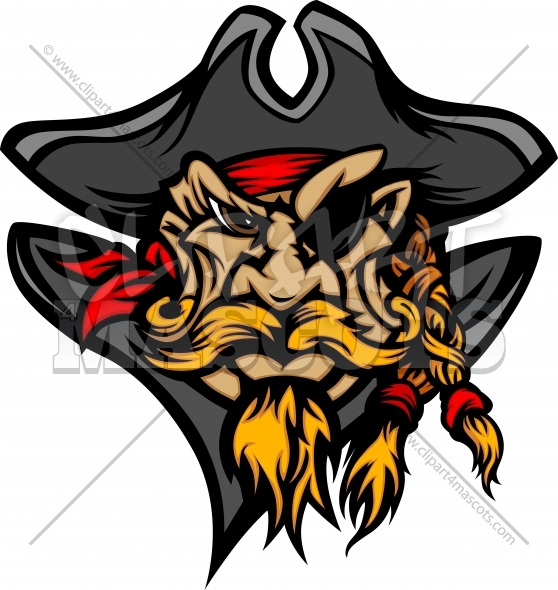 Cartoon Vector Image Of Pirate Mascot Wearing A Pirates Hat