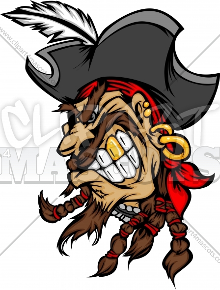 Pirate Mascot With Hat Cartoon Vector Image   Clipart 4 Mascots