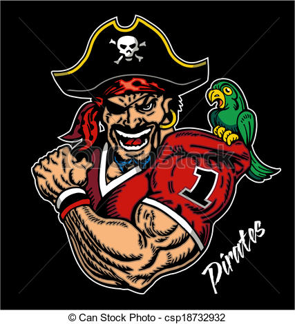 Vector   Pirate Football Mascot   Stock Illustration Royalty Free