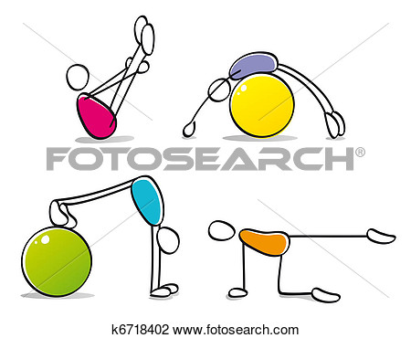 Art   Funny Persons Practicing Pilates  Fotosearch   Search Clipart