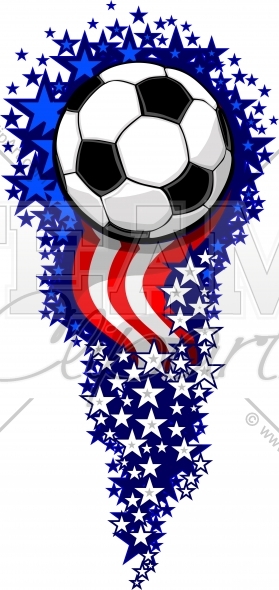 Soccer Fireworks With Stars Clipart Logo   Design   0571
