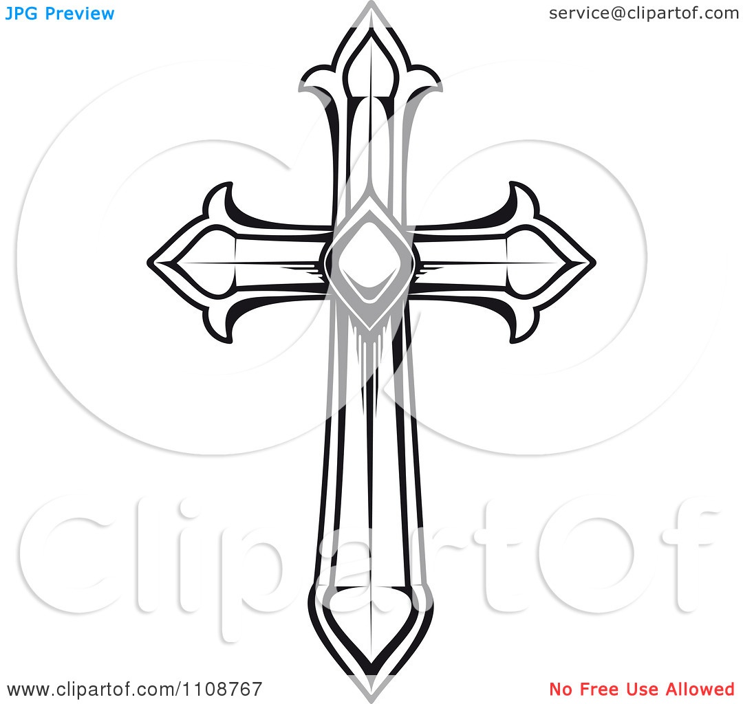 Black And White Clipart Black And White Heraldic Cross Royalty Free