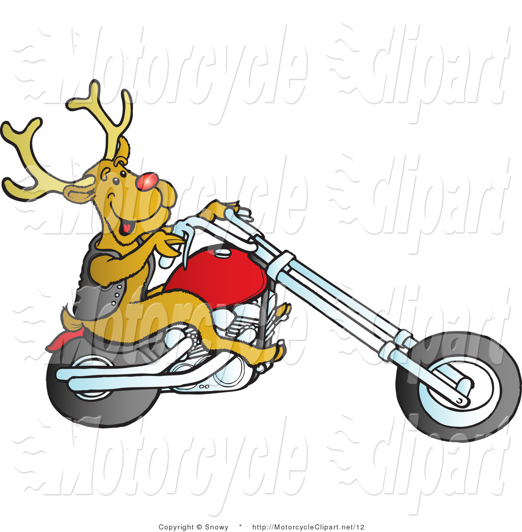 Transportation Vector Clipart Of A Rudolph Biker