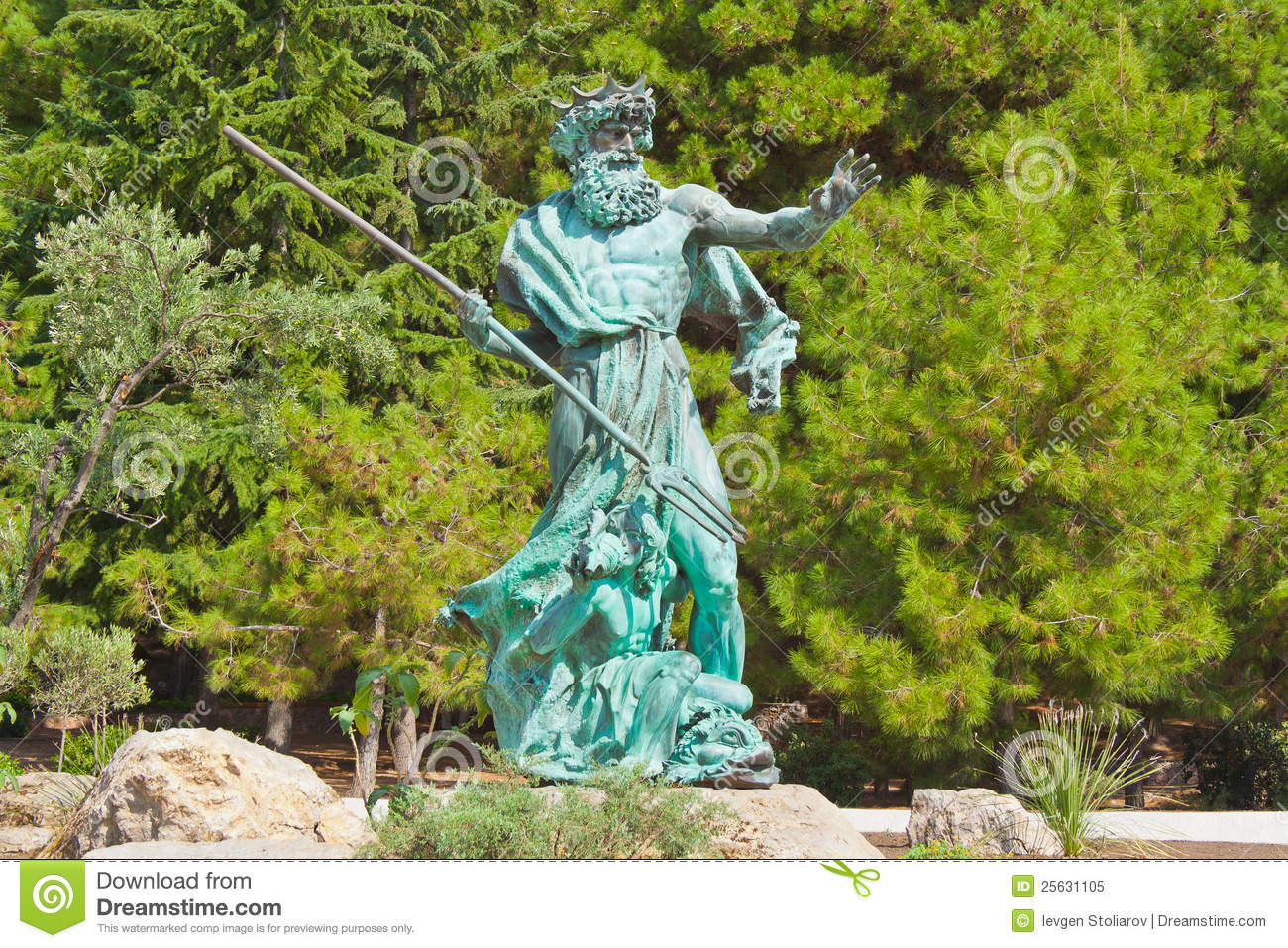 Royalty Free Stock Photo  Poseidon Statue In Park In Crimea