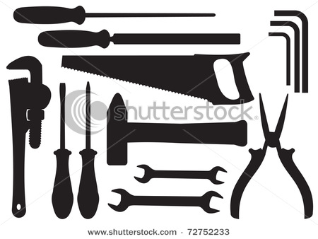 Clipart Picture Of Tool Silhouettes Including The Basic Tools Such As
