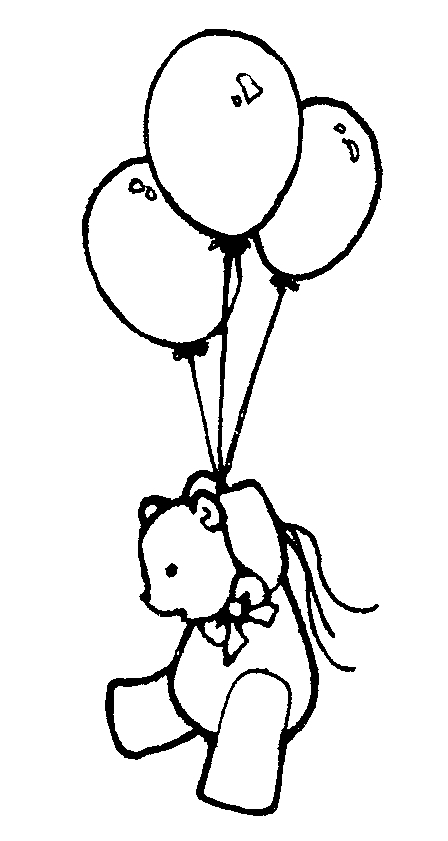 Birthday Balloons Clip Art Black And White Cg Bear And Balloons Jpg