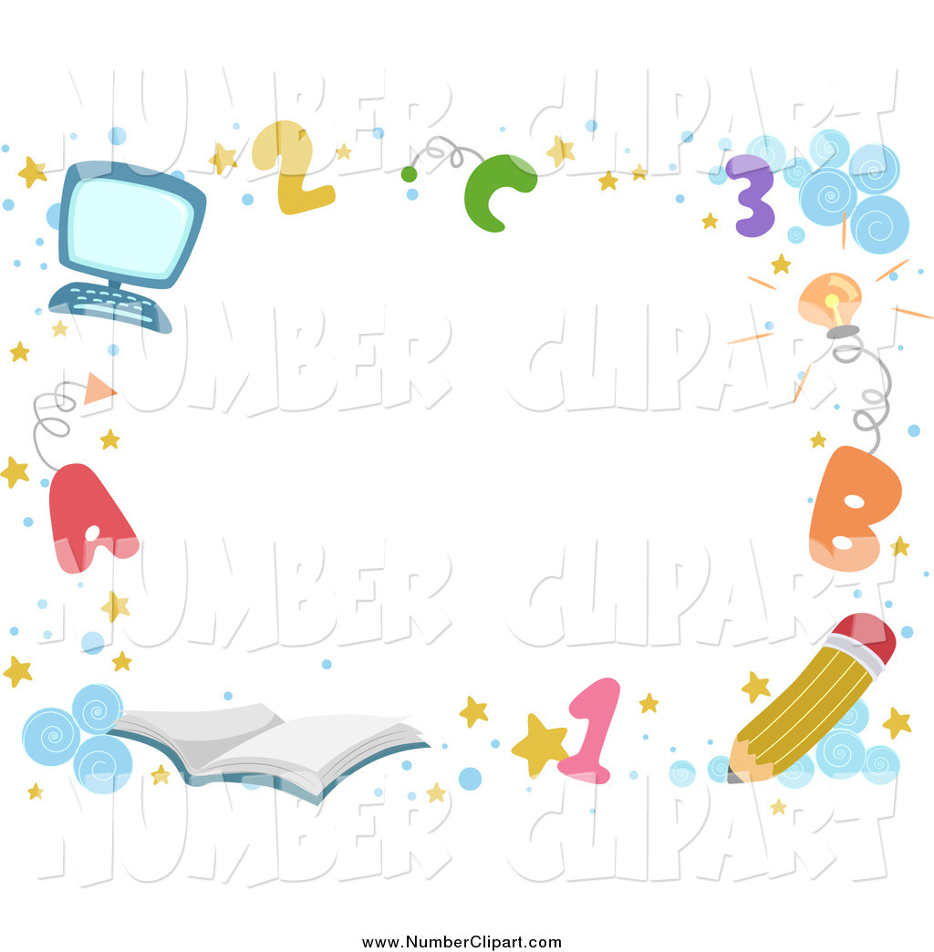 Back To School Border With Letters Numbers And Supplies Around Text