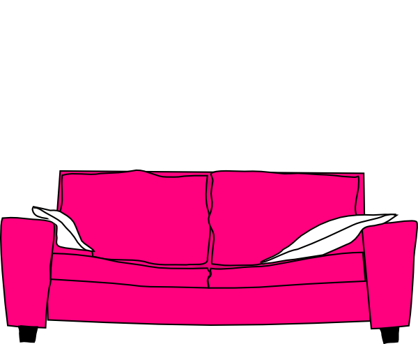 Pink Couch With Pillows Clip Art At Clker Com   Vector Clip Art Online