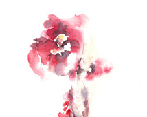Abstract Flower Watercolor Painting  Original Watercolor Painting
