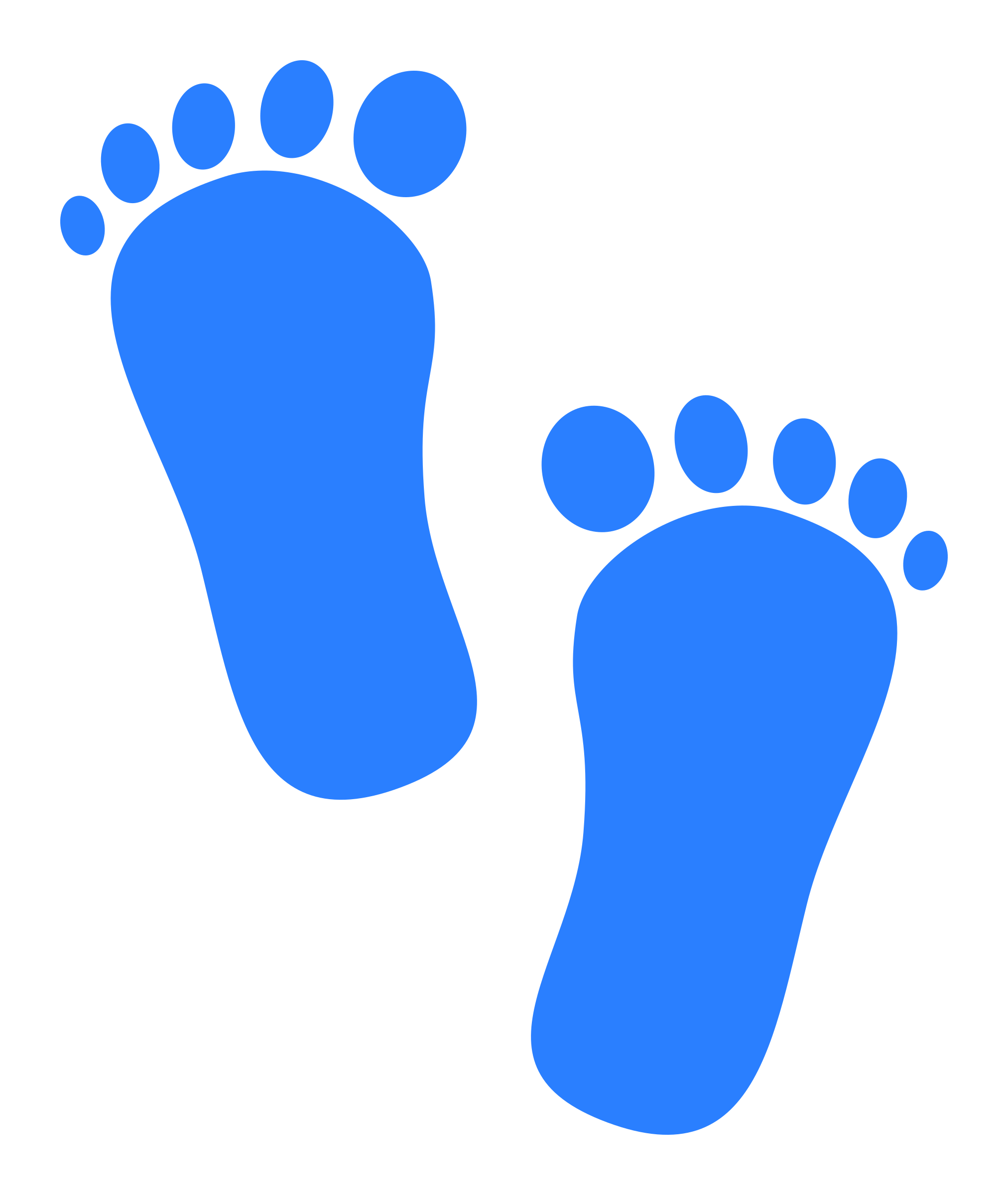 Baby Footprints Blue By Spacefem