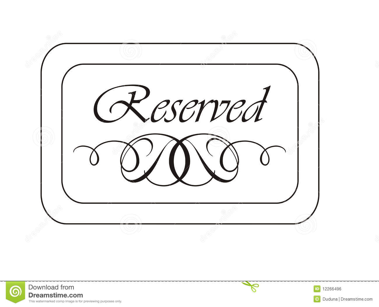 Reserved Sign Royalty Free Stock Image   Image  12266496