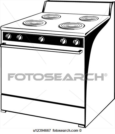 Appliance Kitchen Stove View Large Clip Art Graphic