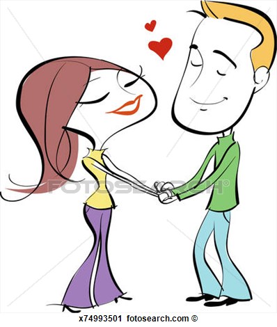 Clipart   Man And Woman Holding Hands Smiling Side View  Fotosearch