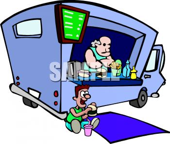 Royalty Free Clip Art Image  Man Working In A Lunch Truck