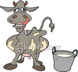 Silly Cartoon Dairy Cow   Royalty Free Clipart Picture