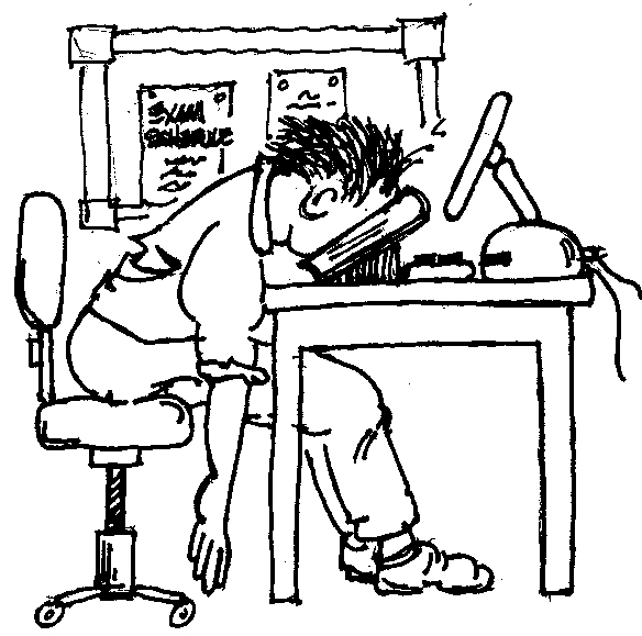 Cartoon Of Student Studying For Final Exams