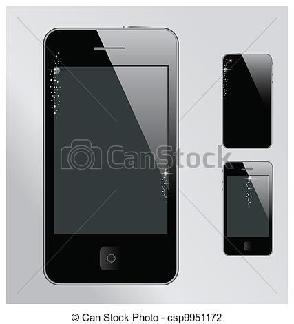 Phone With Blank Screen Iphone Gadget Csp9951172   Search Clipart