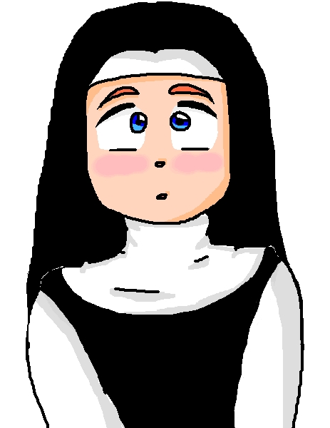Cute Childish Shy Nun By Bebekouall