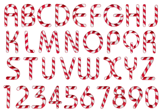 Candyland Font Alphabet Cane Letters Printables