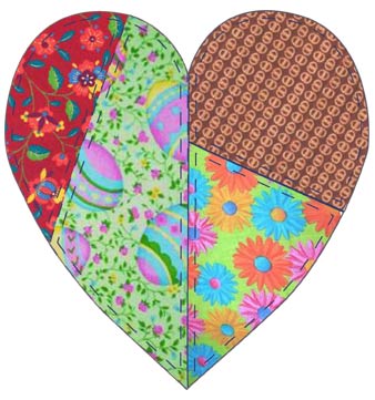 Patchwork Heart Clip Art Small Sample  Click Image To View And