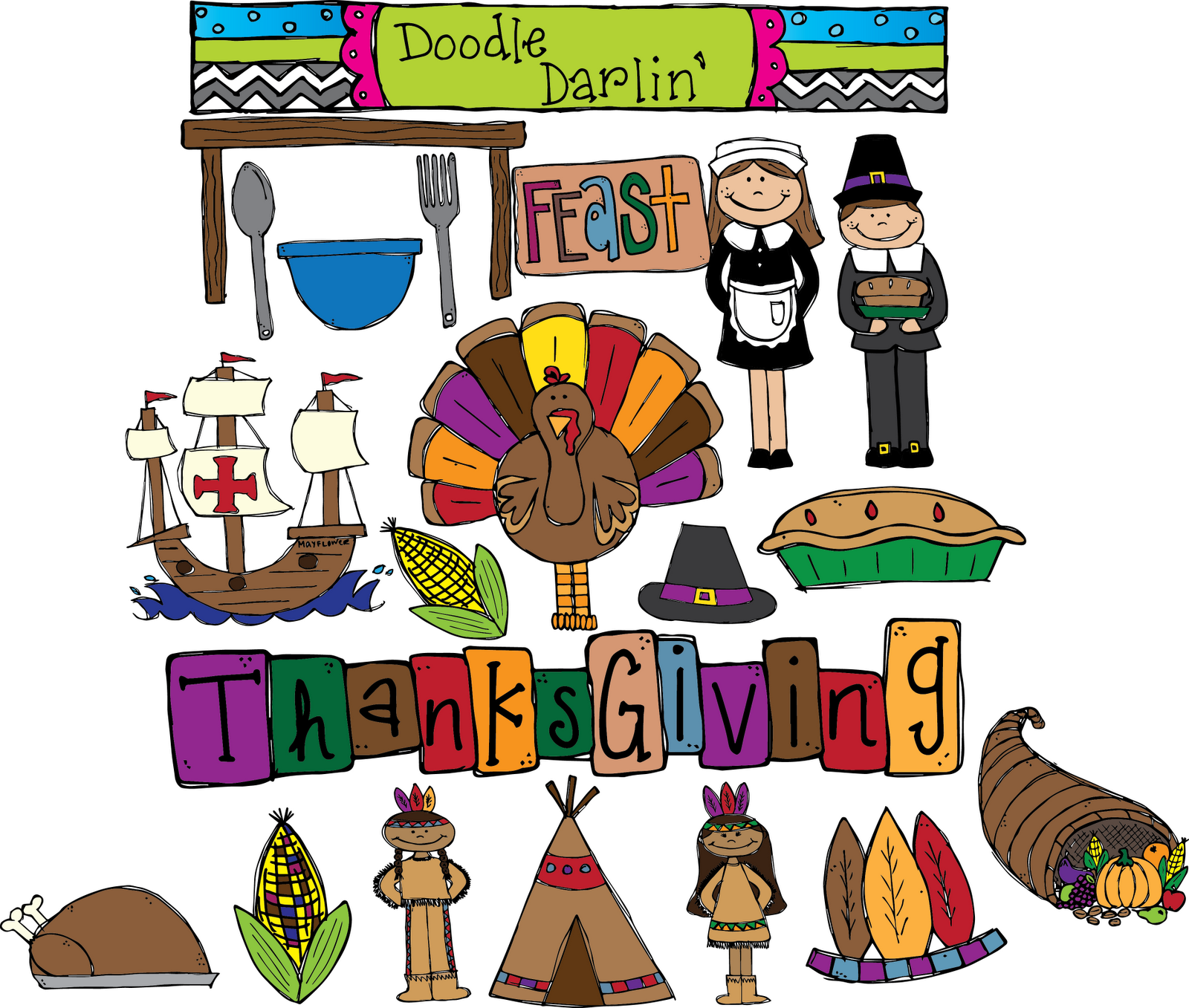 Khronicles  Thanksgiving Unit And New Doodle Darlin  Clipart