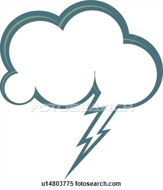 Cloud And Lightening Dialogue Balloon  Fotosearch   Search Clipart