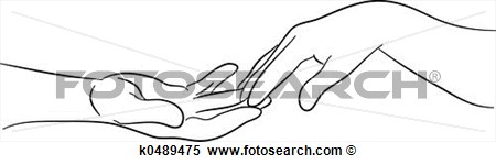 Stock Illustration   Touching Hands  Fotosearch   Search Clipart