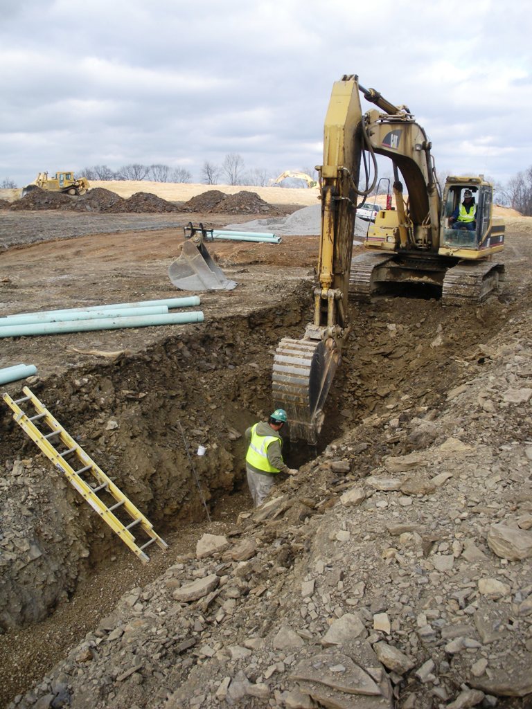 Excavator Digging Show An Excavator Digging