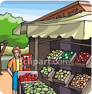 Produce Stand Or Farmer S Market Royalty Free Clipart Picture
