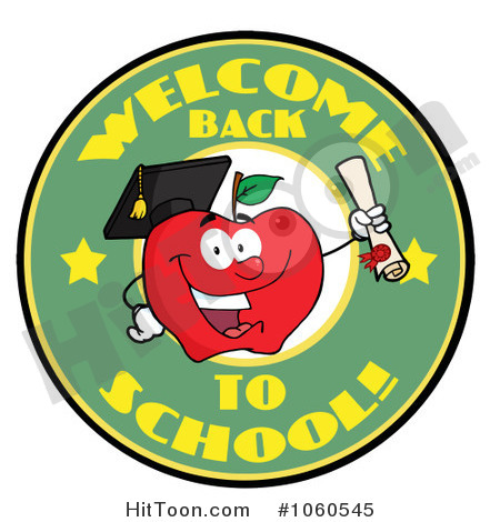 Back To School Circle And Student Apple Holding A Diploma   1  1060545