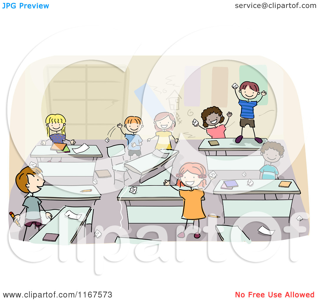 Messy Classroom   Royalty Free Vector Clipart By Bnp Design Studio