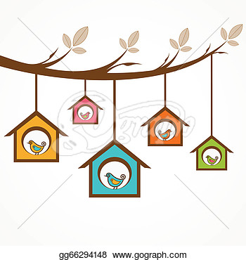 Collection Of Funny Birds In Feeder  Clipart Illustrations Gg66294148