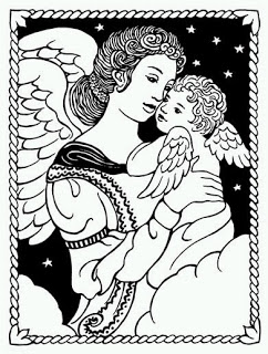 Curio Cat Art And Crafty Fun  Free Clip Art Angels Black And White